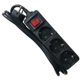 M-Cab POW0029 elektromos elosztó 1,5 M 3 AC kimenet(ek) Beltéri Fekete