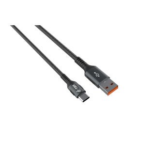 Dyras CAB-X170B, USB-A / USB-C, 5 A, 1 m, Fekete USB kábel