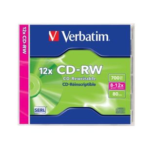 Verbatim SERL 700MB, 8-12x, normál tok, újraírható CD-RW lemez