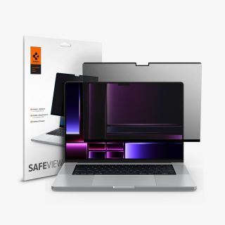 Spigen AFL06157 16" MacBook Pro M4 2024/M3 2023/ M2 2023/M1 2021 betekintésvédő fólia
