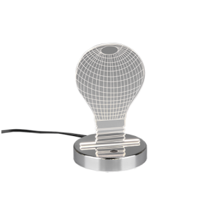 TRIO Bulb 3W 20cm átlátszó/króm asztali lámpa