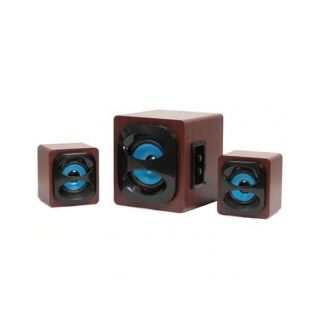 Omega OG21W hangfalszett 15 W Univerzális Fekete, Kék, Narancssárga, Fa 2.1 csatorna