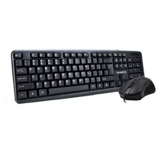Apedra KM-520, USB, Magyar, 1000 DPI, Fekete, Billentyűzet + Egér