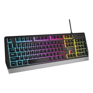GENESIS Rhod 300 RGB gamer billentyűzet Játék QWERTY Angol Fekete