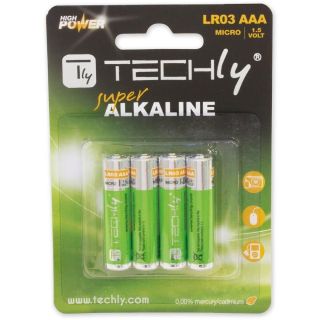 Techly LR03 AAA 1.5V Egyszer használatos elem Lúgos