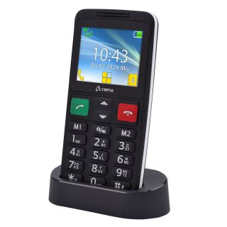 Olympia Lux, 6,1 cm (2.4"), 2G, DualSIM, Bluetooth, MicroSD Slot, 32/32 MB, Fekete, Mobiltelefon