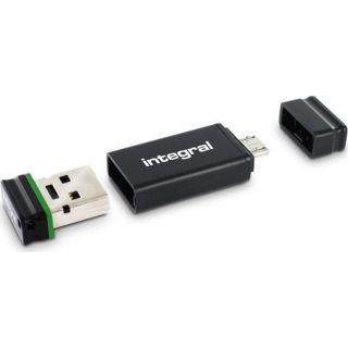 Integral Fusion 16GB USB 2.0 fekete pendrive + microUSB OTG adapter