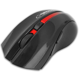 Esperanza EM129R max. 1600 DPI, Bluetooth 5.0 Fekete-Piros vezeték nélküli egér (Értékcsökkent)