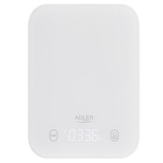 Adler AD 3181W, Max. 10 kg, LED, 1 g pontosság, Tára, Fehér, Konyhai mérleg