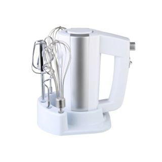 Rosberg R51110KB, 300 W, 5 sebességes, Beépitett állvány, Műanyag, Fehér-Ezüst, Kézi mixer
