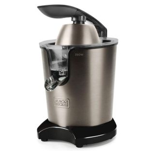 Black&Decker BXCJ350E citromfacsaró és gyümölcsprés Gyümölcscentrifuga 350 W Fekete, Rozsdamentes acél (Értékcsökkent)