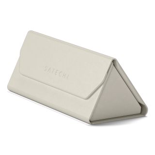 Satechi Vegan Leather FindAll Glasses Case, Apple Find My, Bluetooth, Vezeték nélküli töltés, Homokszín, Szemüvegtok
