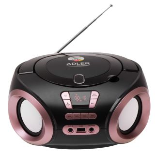 Adler AD 1181bc, 2 x 2 W, USB, FM, CD, AUX, Fekete-Réz, Boombox