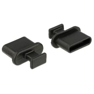 DeLOCK 64013 csatlakozó védő USB C-típus Fekete 10 db