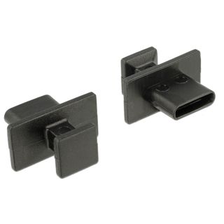 DeLOCK 64015 csatlakozó védő USB C-típus Fekete 10 db