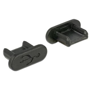 DeLOCK 64007 csatlakozó védő USB Micro-B Fekete 10 db