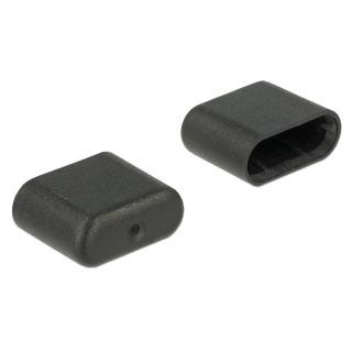 DeLOCK 64008 csatlakozó védő USB C-típus Fekete 10 db