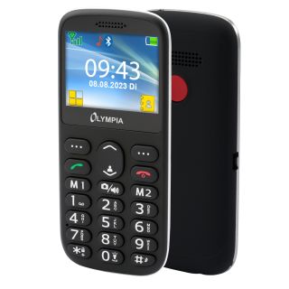 Olympia Sun, 5,87 cm (2.31"), 2G, DualSIM, Bluetooth, MicroSD Slot, 32/32 MB, Senior, Fekete, Mobiltelefon