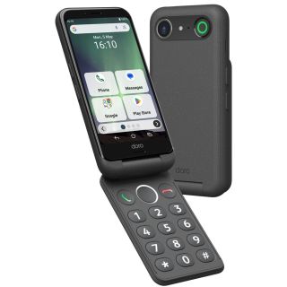 Doro Aurora A20, 11,4 cm (4.5"), 4G LTE, DualSIM, 4/64 GB, Fekete, Okostelefon