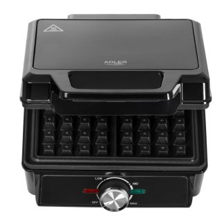 Adler AD 3088, Max. 2000 W, 2 gofri, 2 jelzőfény, Fekete-Inox, Gofrisütő