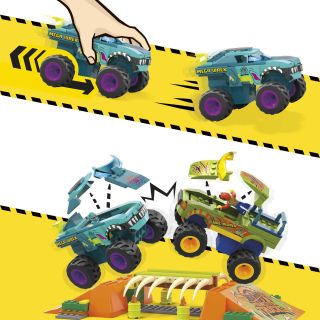 Mattel Mega Hot Wheels: Monster Trucks Smash & Crash - Mega-Wrex™ Boneyard Stunt Cou