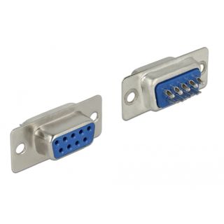 DeLOCK 65882 huzalcsatlakozó Sub-D 9 pin Kék, Ezüst
