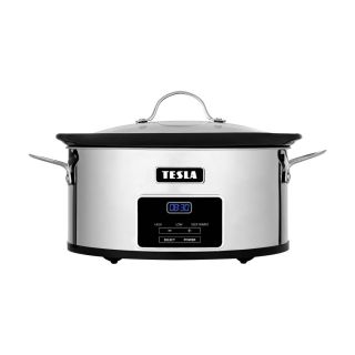 TESLA Electronics SlowCook S800 Deluxe 5,6 L 250 W Fekete, Rozsdamentes acél
