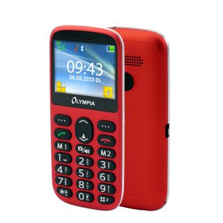 Olympia Sun, 5,87 cm (2.31"), 2G, DualSIM, Bluetooth, MicroSD Slot, 32/32 MB, Senior, Vörös, Mobiltelefon