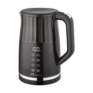 Momert 1857, 2200W, 1.7L, Érintőgombos, Hőfokszabályzós, Fekete, Elektromos vízforraló