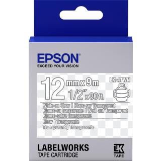 Epson LK-4TWN címkéző szalag Áttetsző alapon fehér