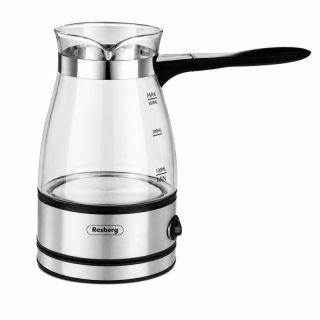 Rosberg R51165C, 600 W, 500 ml, Hőszigetelt fogantyú, Üveg, Török kávéfőző
