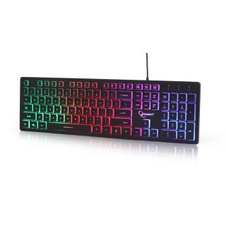 Gembird Backlight multimedia ''Rainbow'', US  fekete billentyűzet