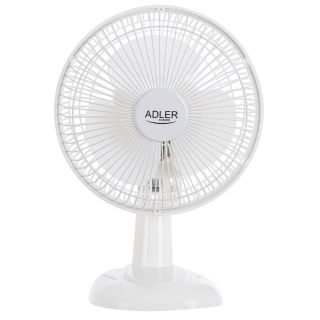 Adler AD7301, Max. 30 W, 15 cm, 2 sebesség, 46 dB, Fehér, Asztali ventilátor