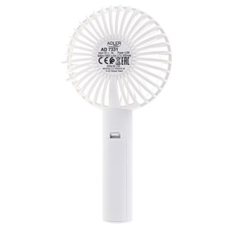 Adler AD7331W, Max. 4.5 W, 9 cm, 3 sebesség, 46 dB, USB, Fehér, Mini ventilátor