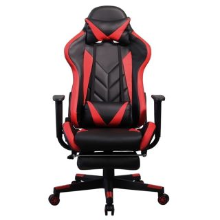 Iris GCH200BR 890 mm háttámla, műbőr, lábtámasz, fekete-piros gamer szék