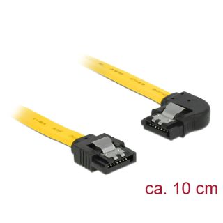DeLOCK 83957 0,1 M SATA 7-pin Fekete, Sárga SATA kábel