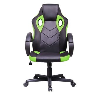 Iris GCH205BE Class 2 gázemelő, 700 mm háttámla, műbőr bevonat, fekete-zöld gamer szék