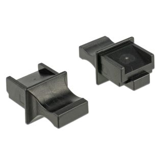 Delock RJ45 típusú kimenethez fogantyúval 10 db fekete Porvédő