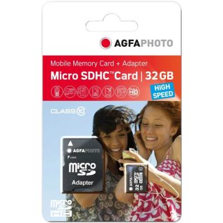 AgfaPhoto MicroSDHC UHS-I 32GB High Speed Class 10 U1 + Adapter