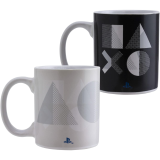 Paladone, Playstation 5, Official, Fekete-Fehér, Bögre