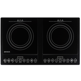 Brock HP 4013, 2 x 2000W, 2 zónás, 80-270°C, Digitális, 5 főzési funkció, Kerámia, Indukciós főzőlap