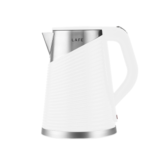 LaFe Elegant, 1,8 L, 1800 W, Dupla fal, Cool touch, Vízszürő, Műanyag/Acél, Fehér, Elektromos vízforraló