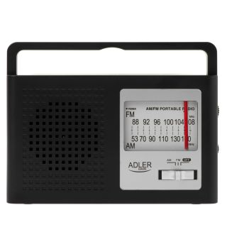 Adler AD1909, 4 W, AM, FM, 3.5 mm Jack, Fekete-Fehér, Rádió