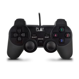 Ewent Play, PC, PlayStation 4, USB, Fekete, Vezetékes kontroller