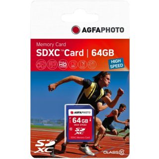 AgfaPhoto SDXC 64GB High Speed Class 10 UHS I U1 V30 memóriakártya
