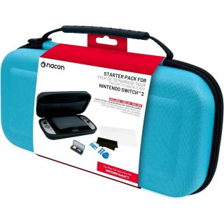 Nacon Starter Pack, Nintendo Switch 2, Játéktároló, Üvegfólia, Hordozható, Kék, Konzol táska csomag