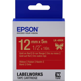 Epson LK-4RKK címkéző szalag Vörös alapon aranyszínű