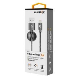 Aligator DATKP04 Fekete 1 M USB A Lightning Mobiltelefon kábel