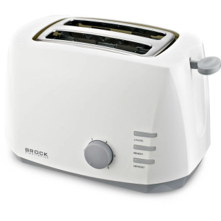 Brock BT 1002 WH, 800 W, 2 szeletes, 6 fokozat, Fehér, Multifunkciós kenyérpirító