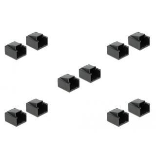 DeLOCK 86470 csatlakozó védő RJ-45 Fekete 10 db